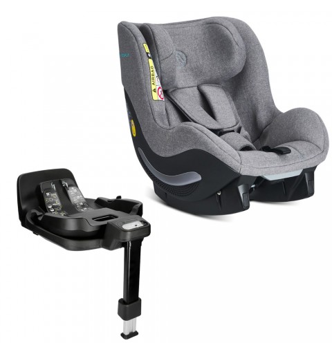 Avionaut AeroFix RWF Smart  - fotelik samochodowy, siedzisko 0-18,5 kg, zestaw z bazą obrotową IQ Orbit | Grey